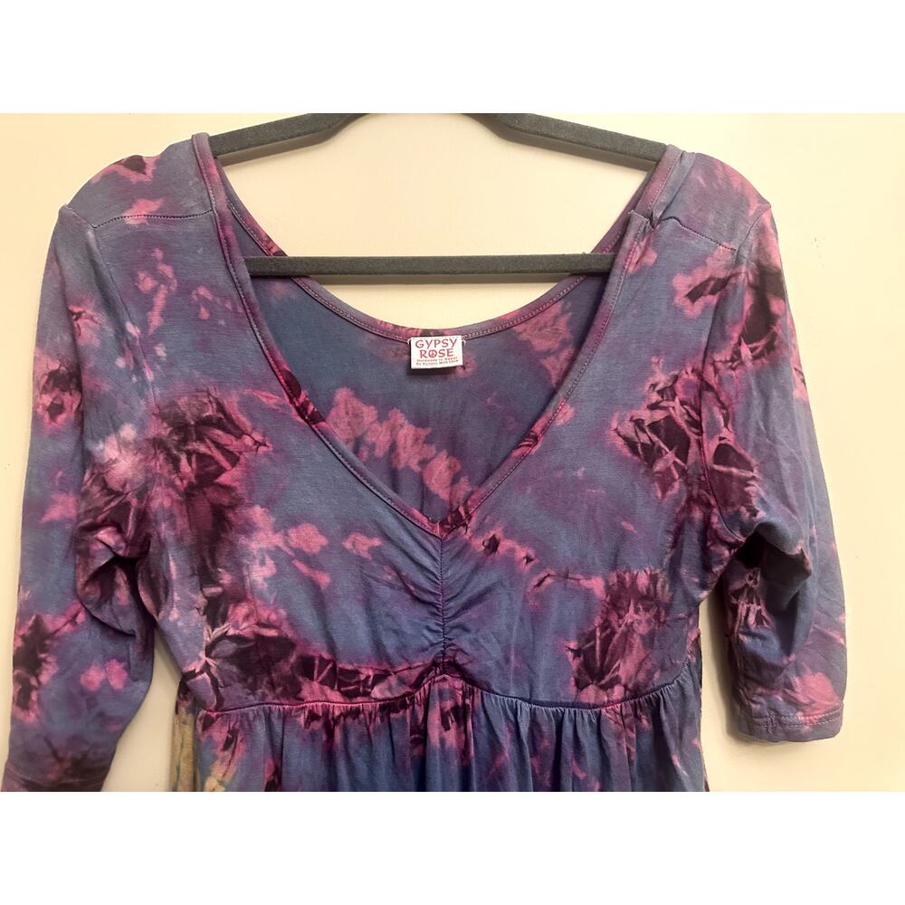 Gypsy Rose Tie-Dye Boho Tunic - Handmade Festival Top” - Picture 4 of 8